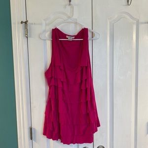 3x Liz Claiborne Pink ruffled tank